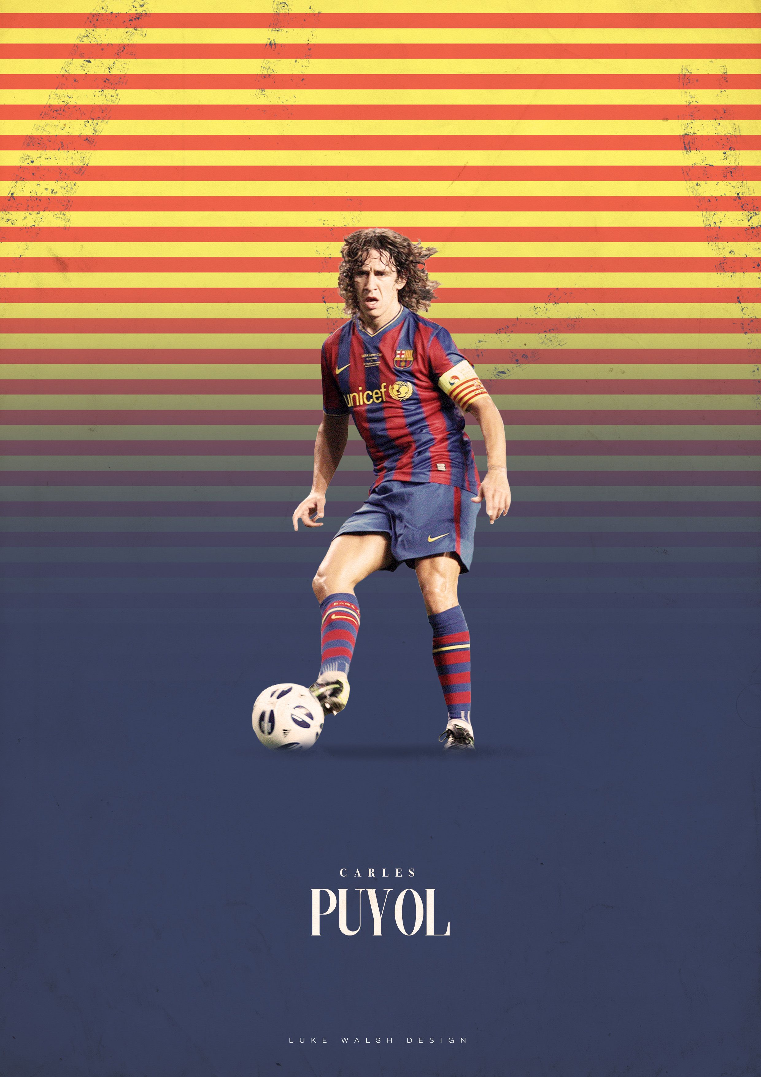 Carles Puyol Poster By Luke Walsh - Kick Up A Soccer Ball , HD Wallpaper & Backgrounds