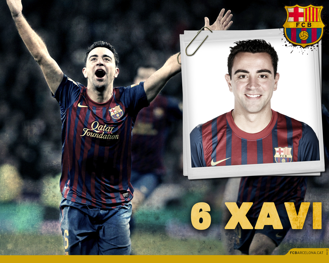Fcb 6 Xavi - Fc Barcelona Players , HD Wallpaper & Backgrounds