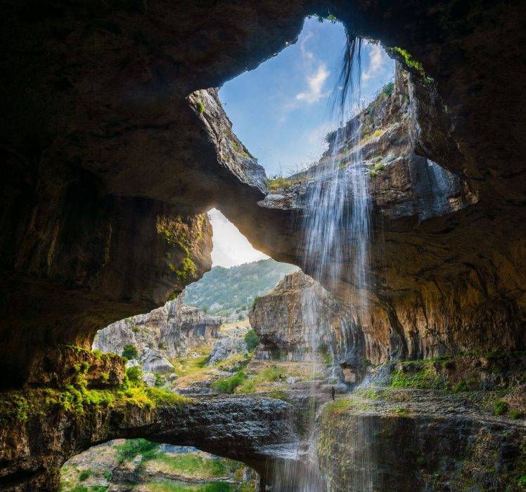 Cave, Waterfall, Gorge, Lebanon, Erosion, Nature, Landscape - Best Places To Visit In Lebanon , HD Wallpaper & Backgrounds