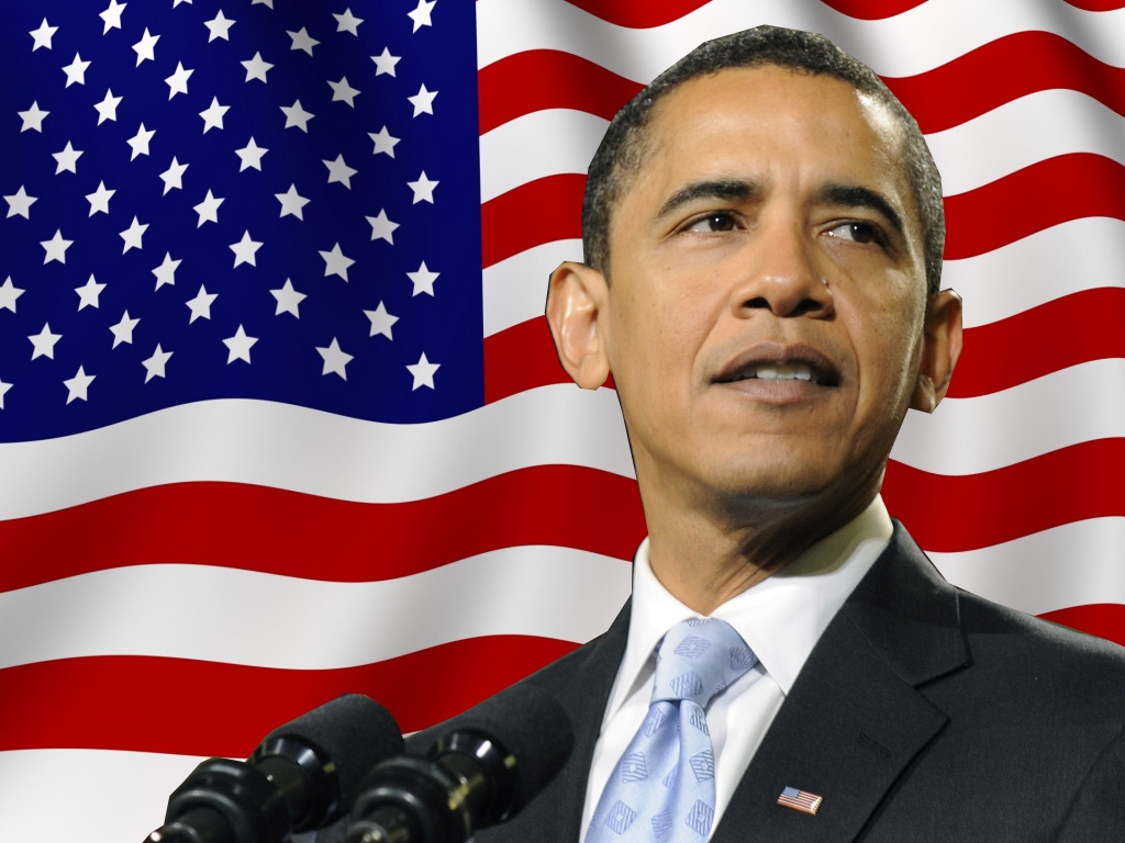 Barack Obama - Barack Obama With Flag , HD Wallpaper & Backgrounds