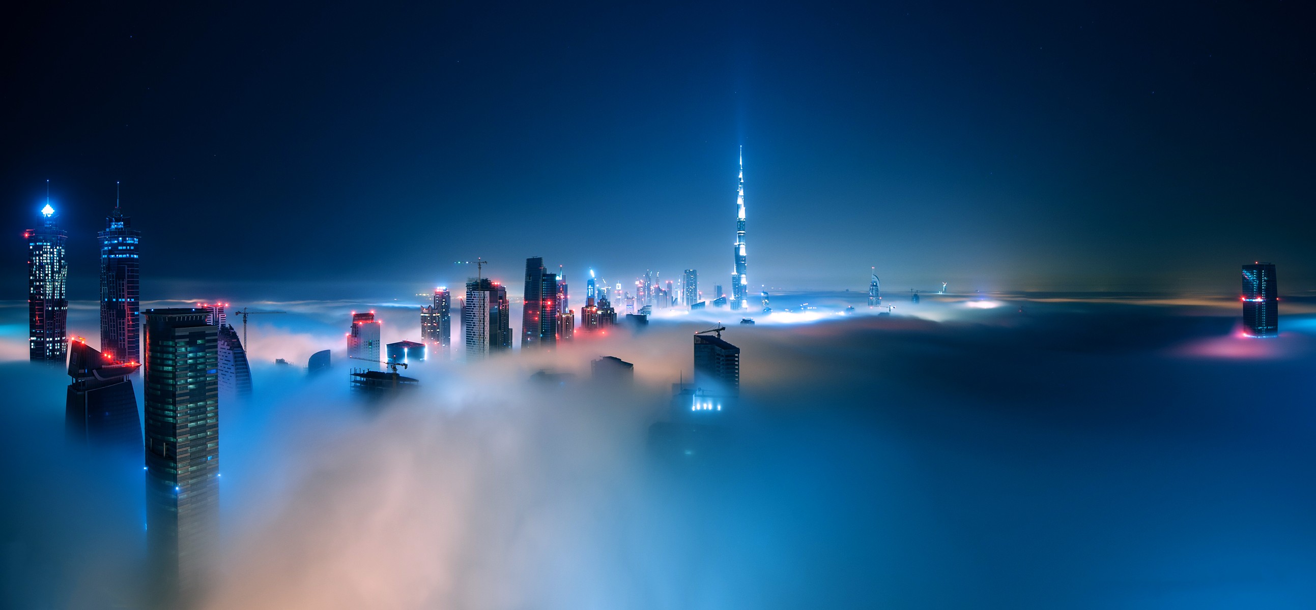 #cityscape, #mist, #night, #clouds, #building, #dubai, - Dubai Clouds , HD Wallpaper & Backgrounds