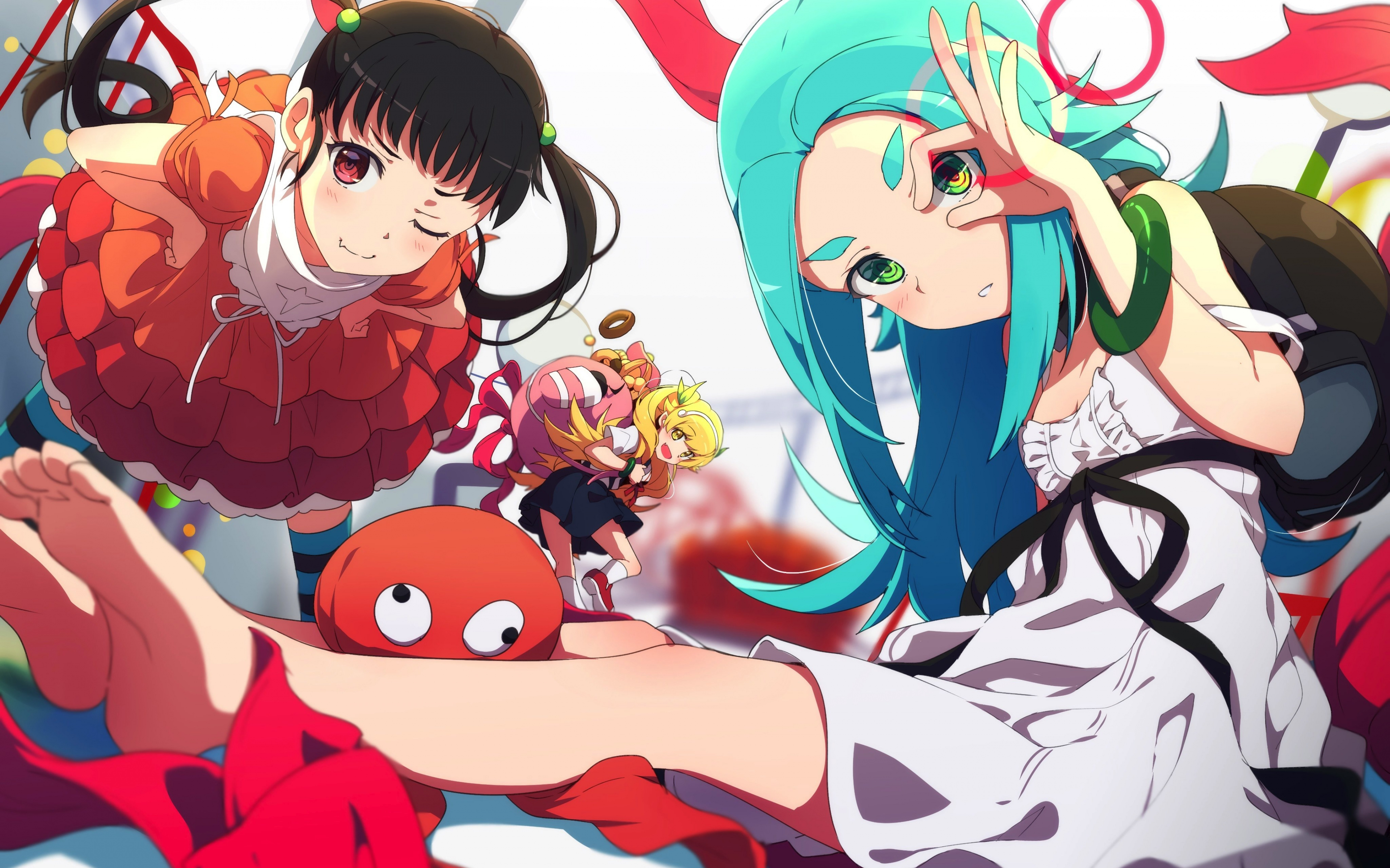 Wallpaper Anime Girls, Mayoi Hachikuji, Shinobu Oshino, - Yotsugi Ononoki , HD Wallpaper & Backgrounds
