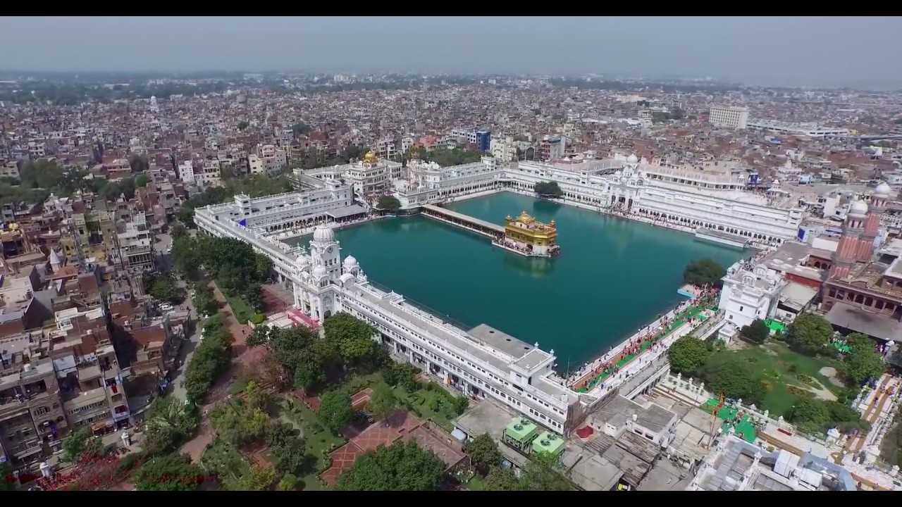 Golden Temple Aerial 4k Video - Sri Harmandir Sahib Aerial , HD Wallpaper & Backgrounds