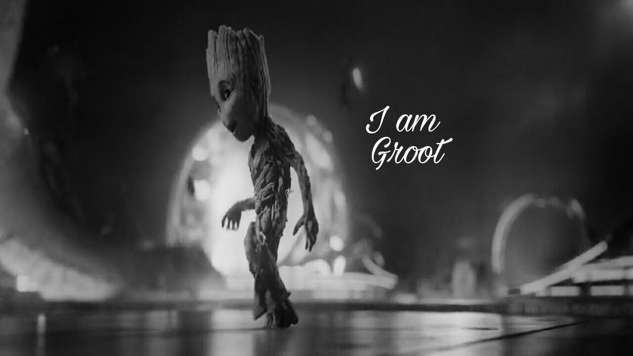 I Am - Groot - Monochrome , HD Wallpaper & Backgrounds