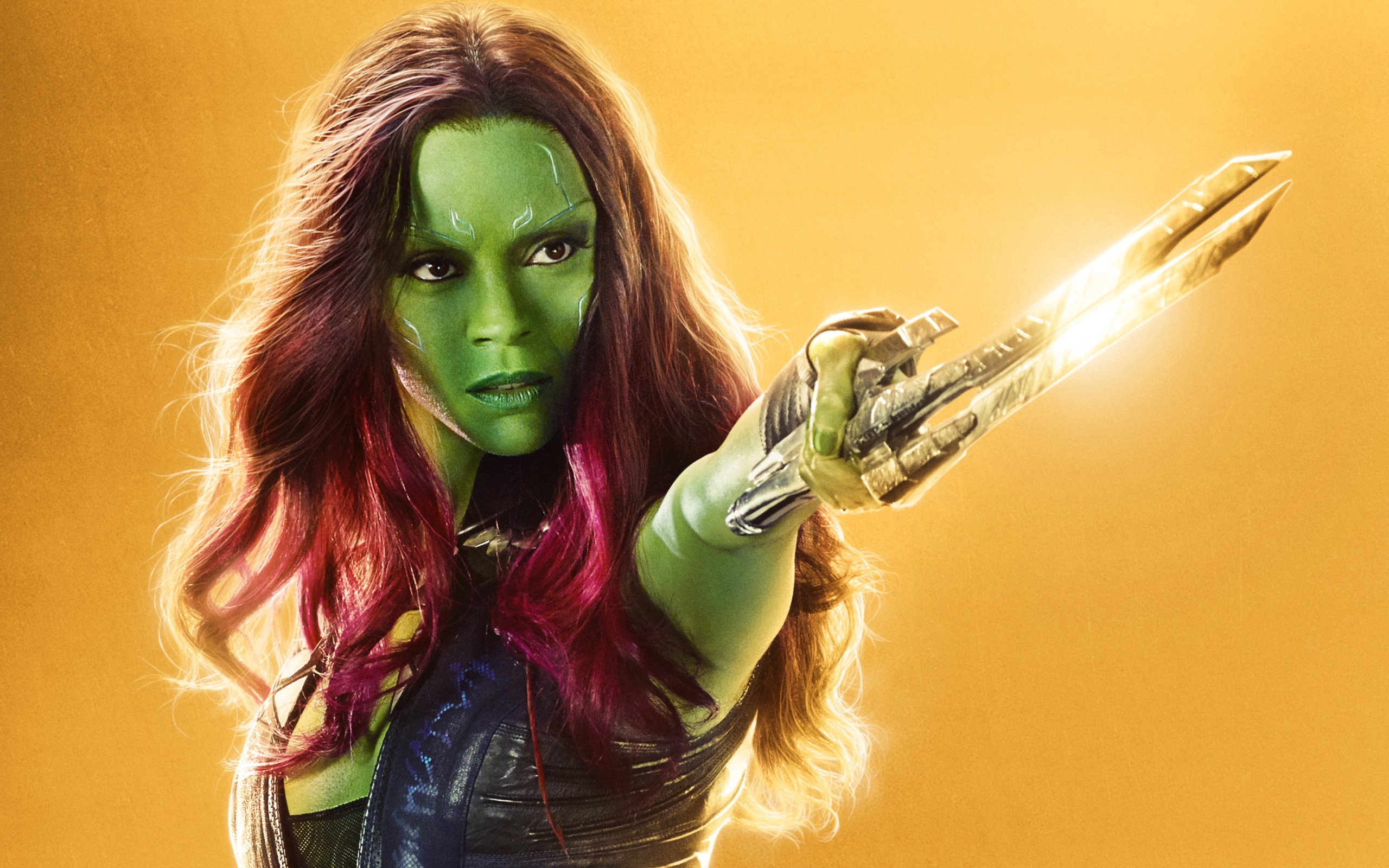 Wallpaper Of Avengers Infinity War, Gamora, Zoe Saldana - Marvel 10th Anniversary Poster , HD Wallpaper & Backgrounds