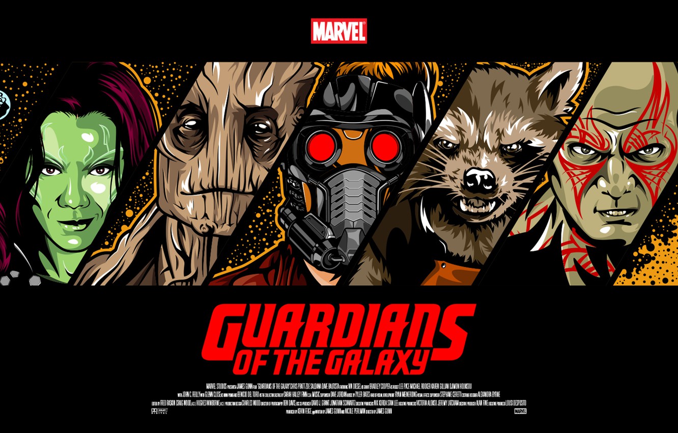 Photo Wallpaper Rocket, Star-lord, Guardians Of The - Guardians Of The Galaxy Poster Art , HD Wallpaper & Backgrounds