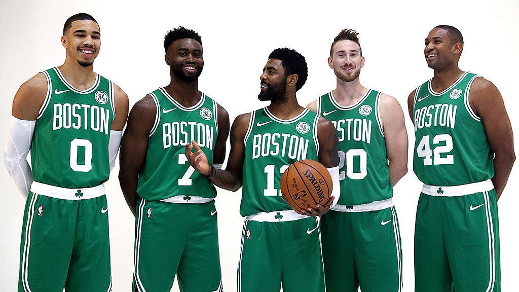 Jayson Tatum, Jaylen Brown, Kyrie Irving, Gordon Hayward - Celtics Media Day 2018 , HD Wallpaper & Backgrounds