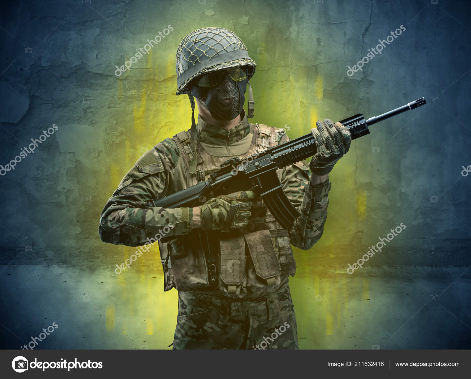 Ruined Wallpaper With Hazard Soldier Stock Photo - Imagens De Armas Para Papel De Parede , HD Wallpaper & Backgrounds