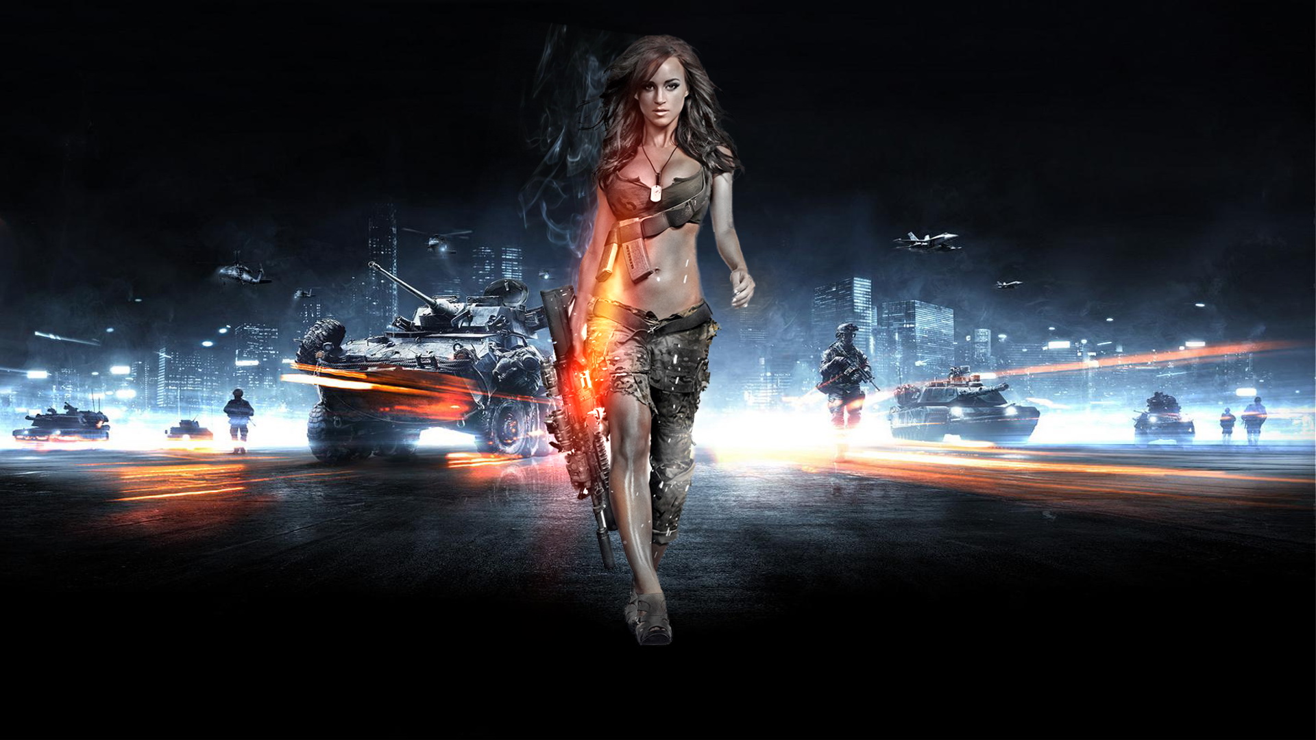 Screensaver Battlefield, Army, Girl, Soldier, Weapon, - Battlefield 3 Wallpaper Girl , HD Wallpaper & Backgrounds