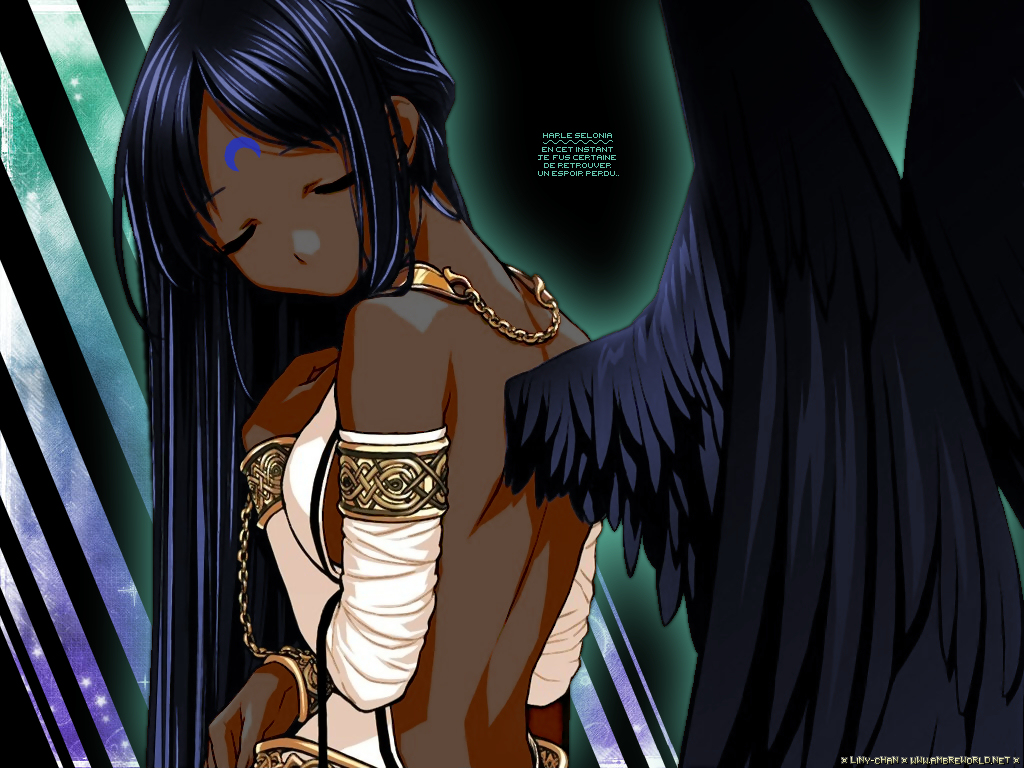 Long Black Hair Anime Angel Girl , HD Wallpaper & Backgrounds