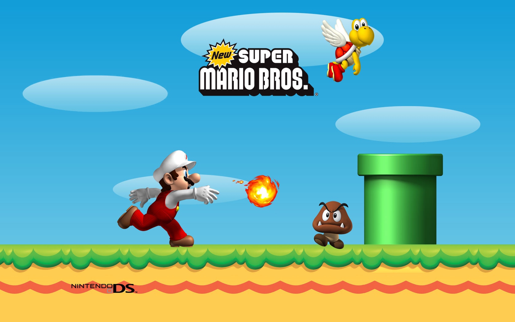 Wallpaper Mario, Ball, Fire, Pipe - Jogo Do Super Mario Bros , HD Wallpaper & Backgrounds