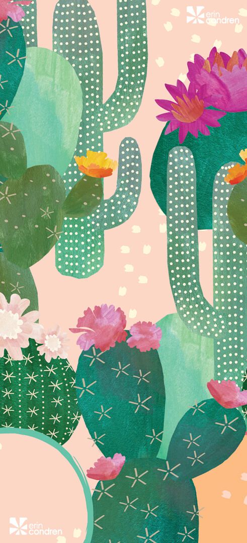 Erin Condren Iphone Wallpaper - Fondos De Pantalla Cactus , HD Wallpaper & Backgrounds