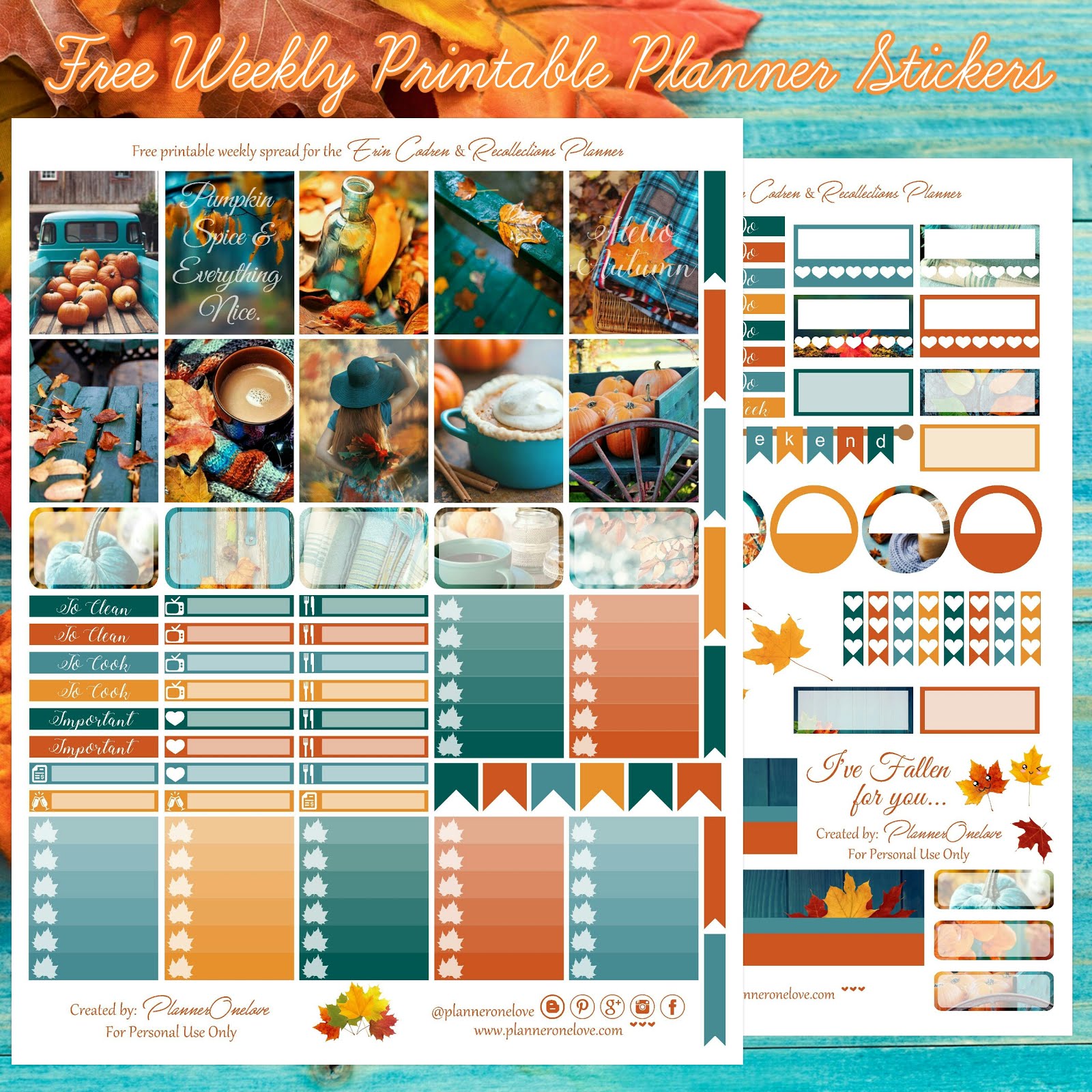 Free Autumn Printable Spread For The Erin Condren & - Autumn Planner Printables , HD Wallpaper & Backgrounds