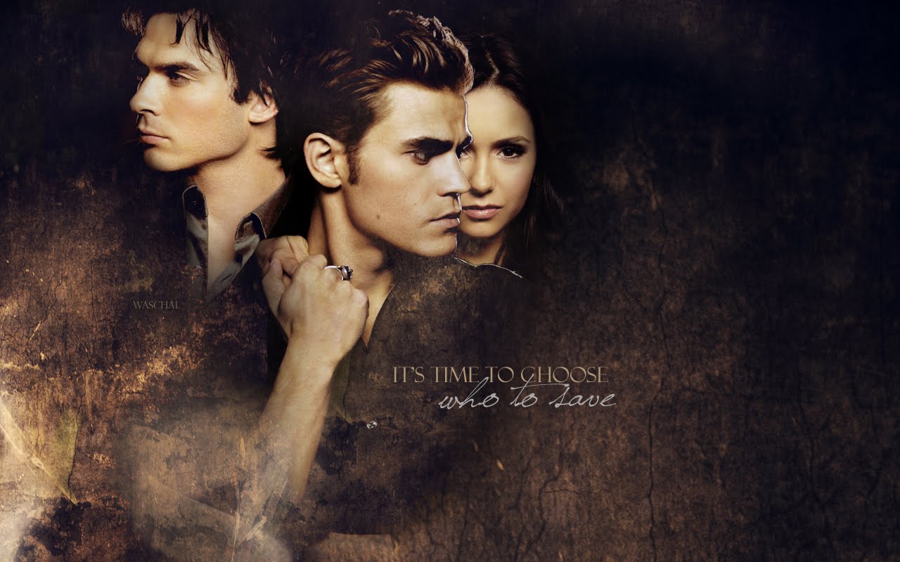 Vampire Diaries Delena Stelena - Poster , HD Wallpaper & Backgrounds