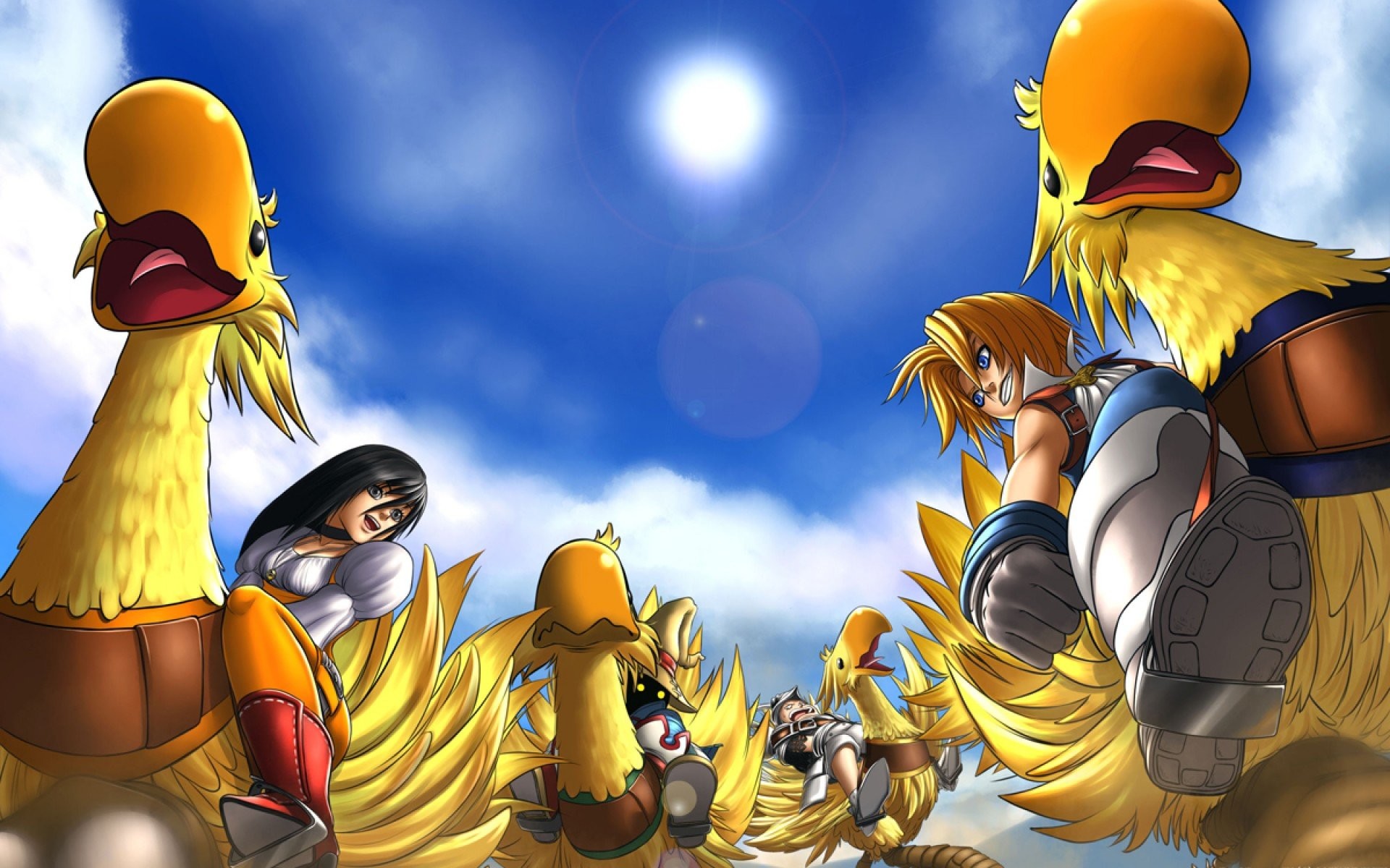 Final Fantasy 9 Ride Chocobo , HD Wallpaper & Backgrounds