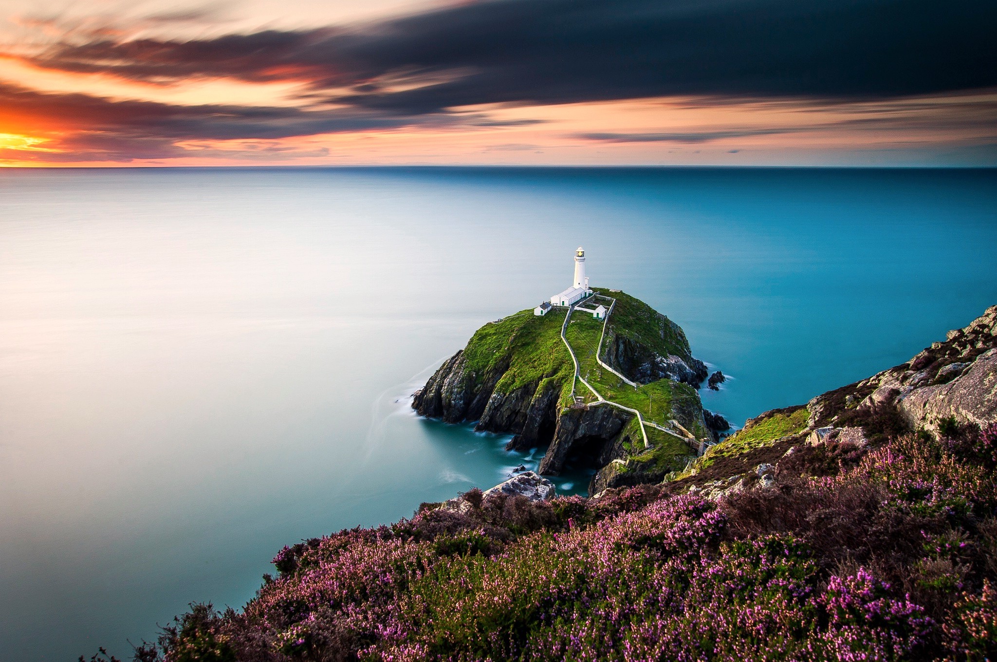 Landscape, Wales, Lighthouse, Flowers, Coast, Sea, - Desktop Wallpaper Wales Uk , HD Wallpaper & Backgrounds