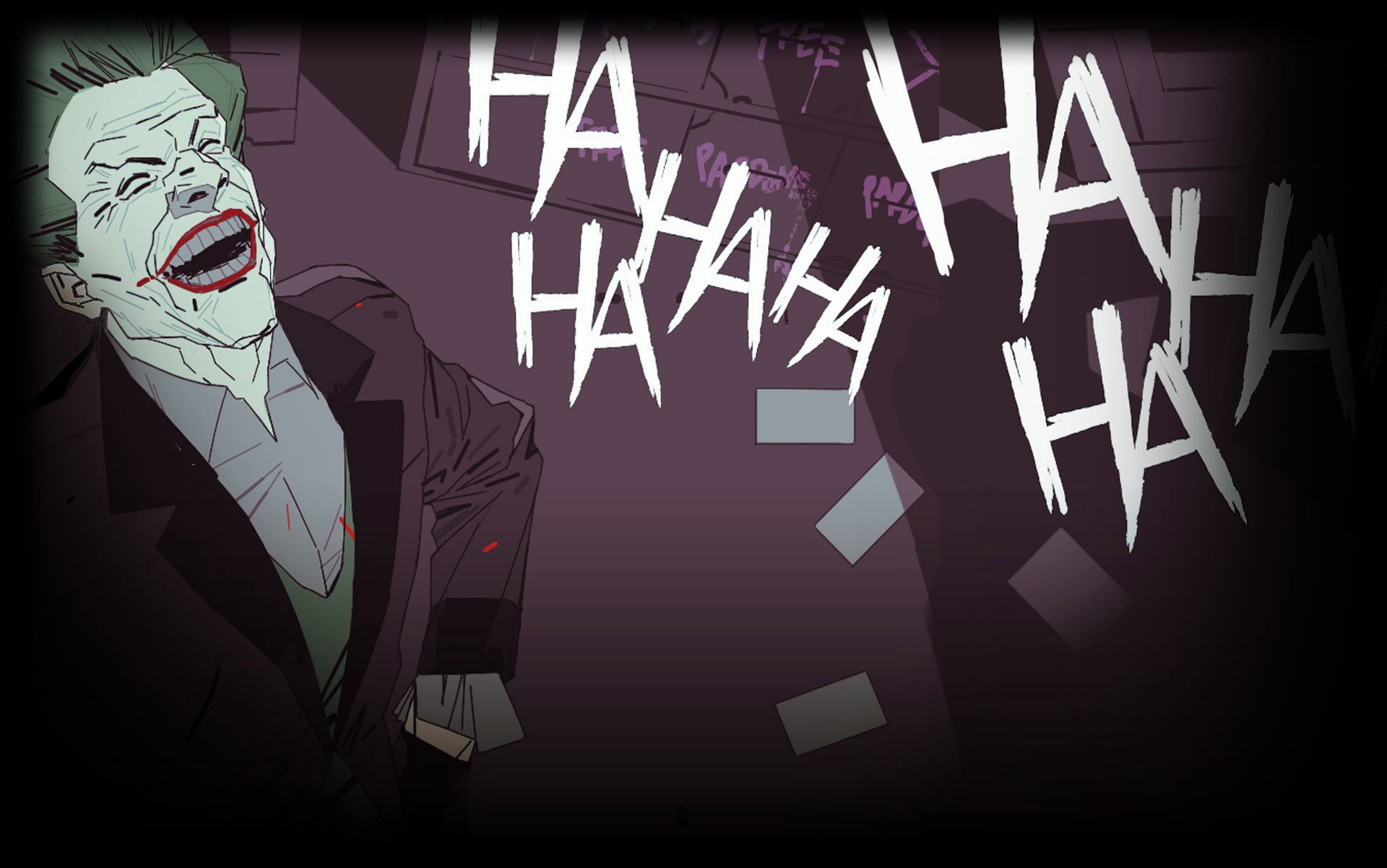 The Joker Hahaha Illustration Hd Wallpaper - Arkham Origins Blackgate Gif , HD Wallpaper & Backgrounds