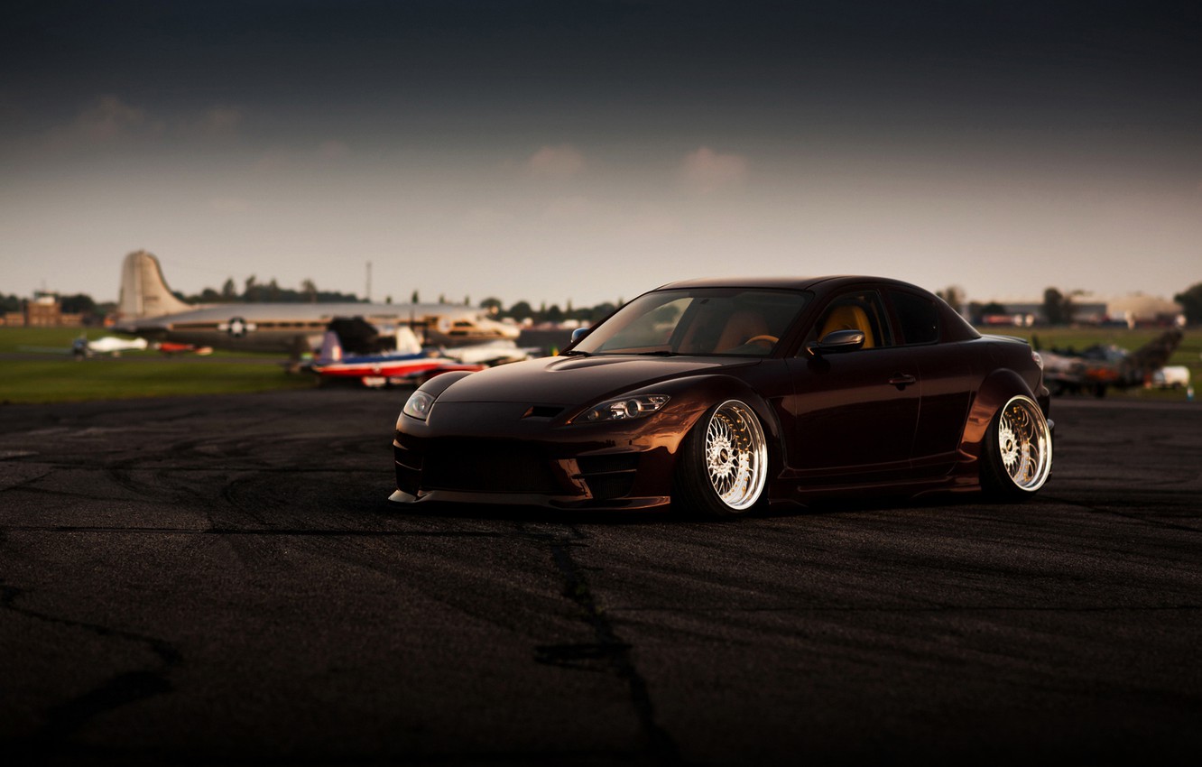 Photo Wallpaper Car, Tuning, Mazda, Mazda, Rx-8, Stance, - Rx8 With Bbs Rims , HD Wallpaper & Backgrounds