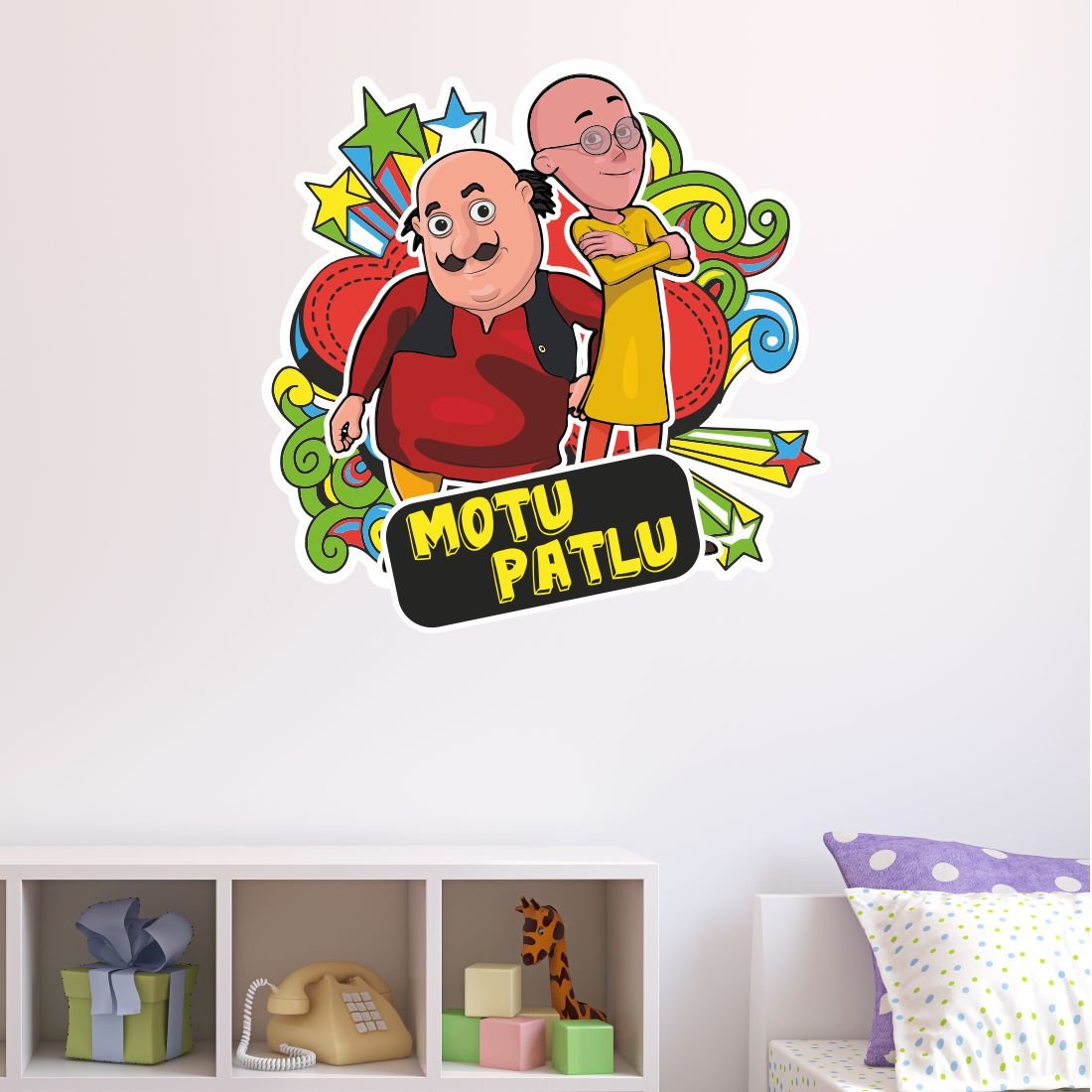 Buy Asian Paints 'motu Patlu Posing' Wall Sticker Online - Rainbow And Unicorn Wall Sticker , HD Wallpaper & Backgrounds