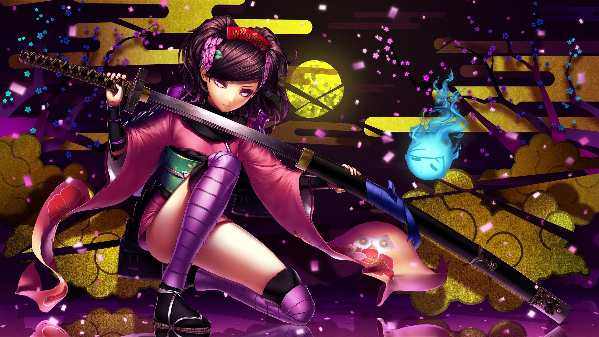 Sword Katana Anime Girl Wallpaper