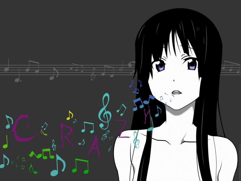 K On , Akiyama Mio - K On Music Notes , HD Wallpaper & Backgrounds