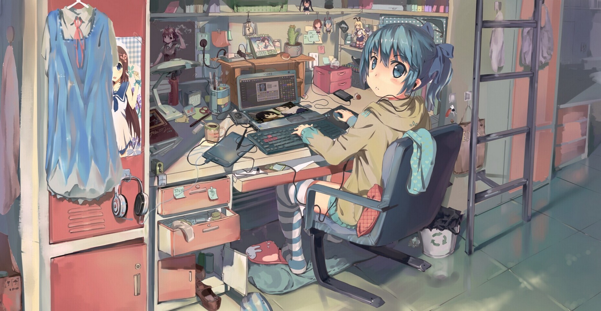 Zhongye Yu K-on Nagi No Asukara Vocaloid Akiyama Mio - Anime Girl Computer , HD Wallpaper & Backgrounds