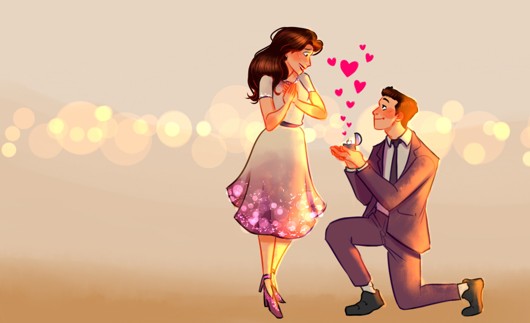 ''will You Marry Me - Illustration , HD Wallpaper & Backgrounds