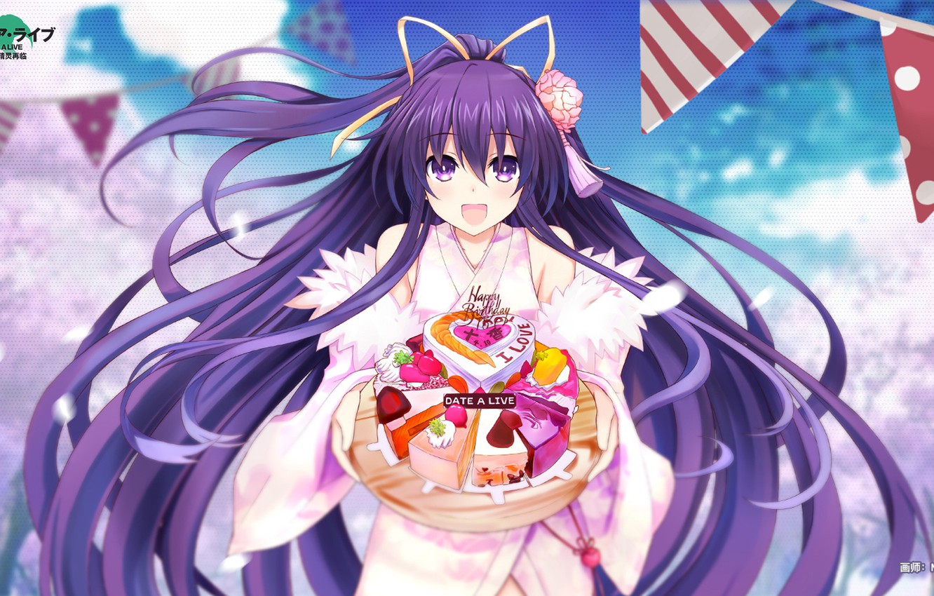 Photo Wallpaper Girl, Cake, Birthday, Date A Live - Anime Ảnh Date A Live , HD Wallpaper & Backgrounds