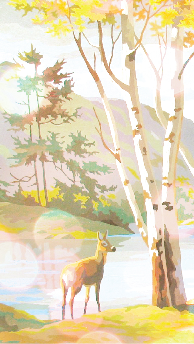 Iphone5 / Deer / Mountains - Deer Watercolor Iphone X , HD Wallpaper & Backgrounds