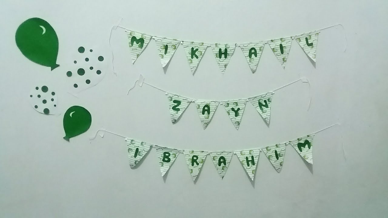 Diy Bunting Flags Dari Kertas Kado Dekorasi Ultah Dan - Cara Membuat Hiasan Kamar Dari Kertas Kado , HD Wallpaper & Backgrounds