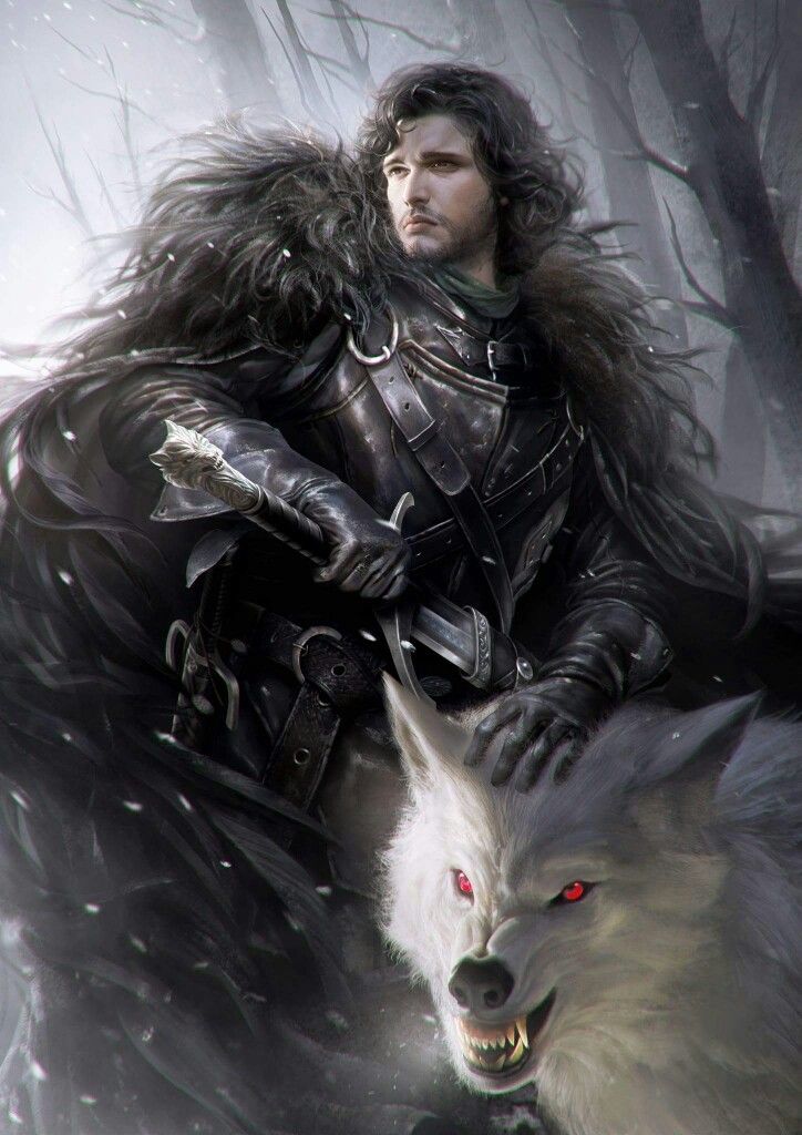 Lobo Blanco - Game Of Thrones Jon Snow Fan Art , HD Wallpaper & Backgrounds