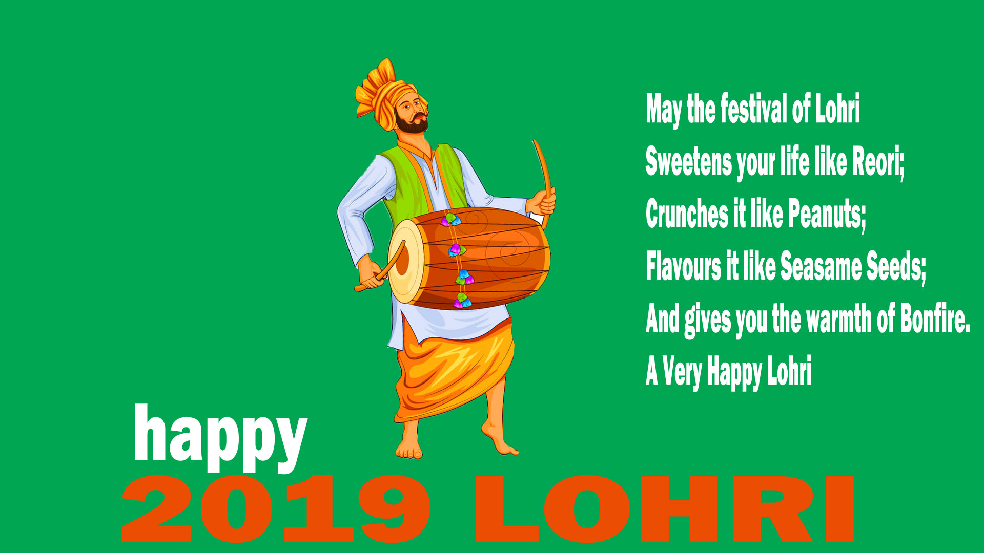 2019 Wish You Happy Lohri Images 2019 Happy Lohri Wishes - Poster , HD Wallpaper & Backgrounds