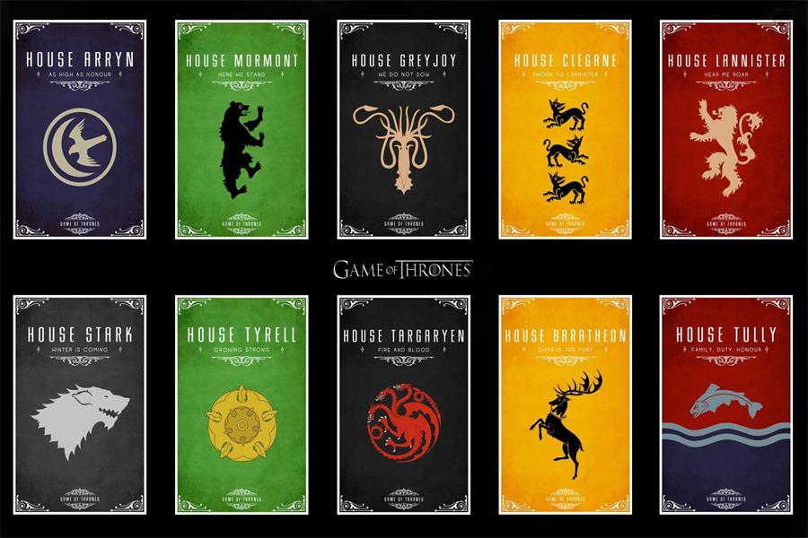 Decoración Personalizada De La Pared De La Lona Juego - Game Of Thrones 7 Kingdoms , HD Wallpaper & Backgrounds