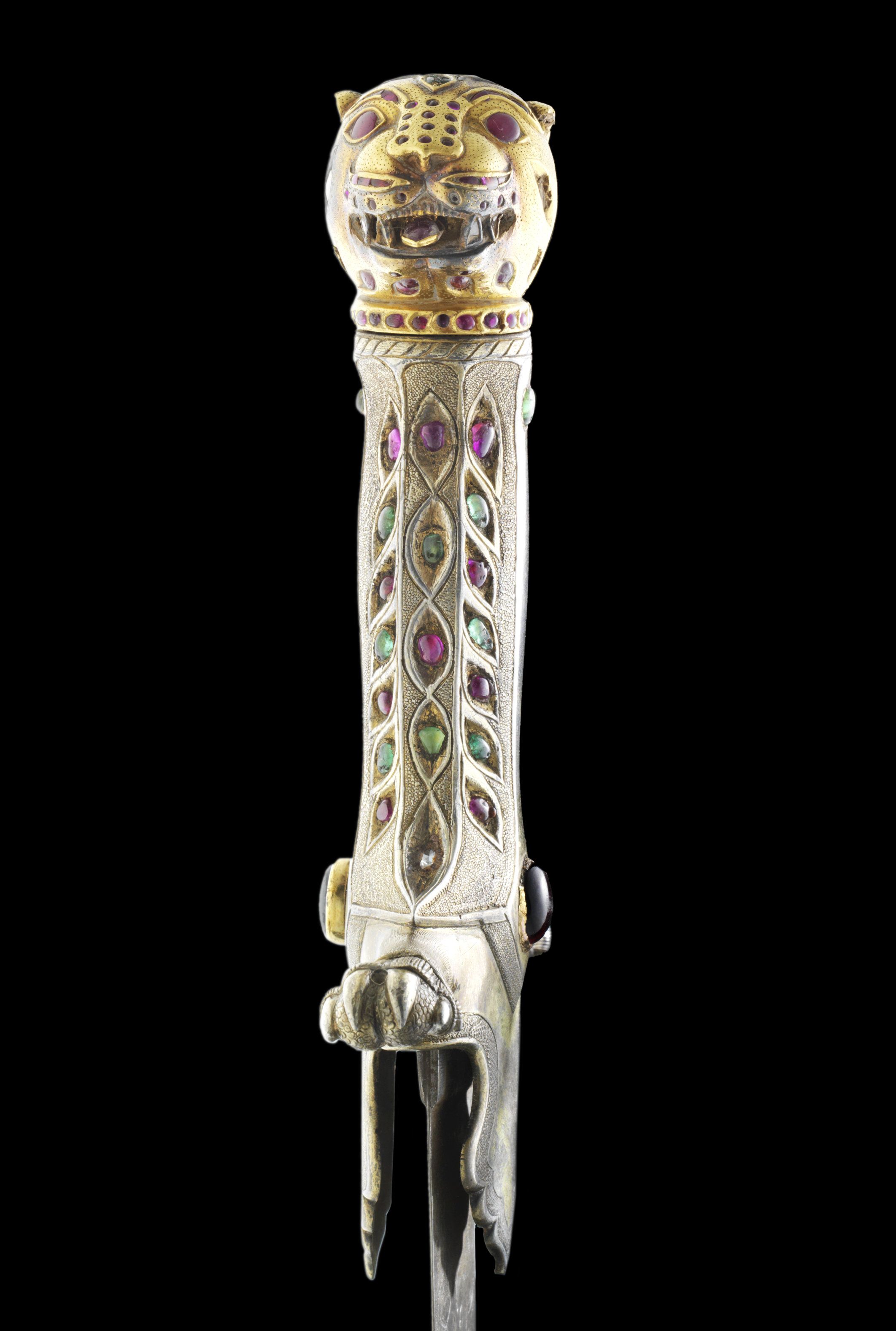 An Important Rare Gem Set Sword With Tiger's Head Pommel - Tipu Sultan Sword Price , HD Wallpaper & Backgrounds