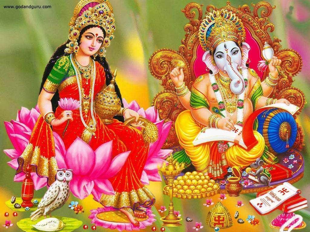 Hindu Goddesses Hd God Images,wallpapers & Backgrounds - High Resolution Ganesh Laxmi , HD Wallpaper & Backgrounds