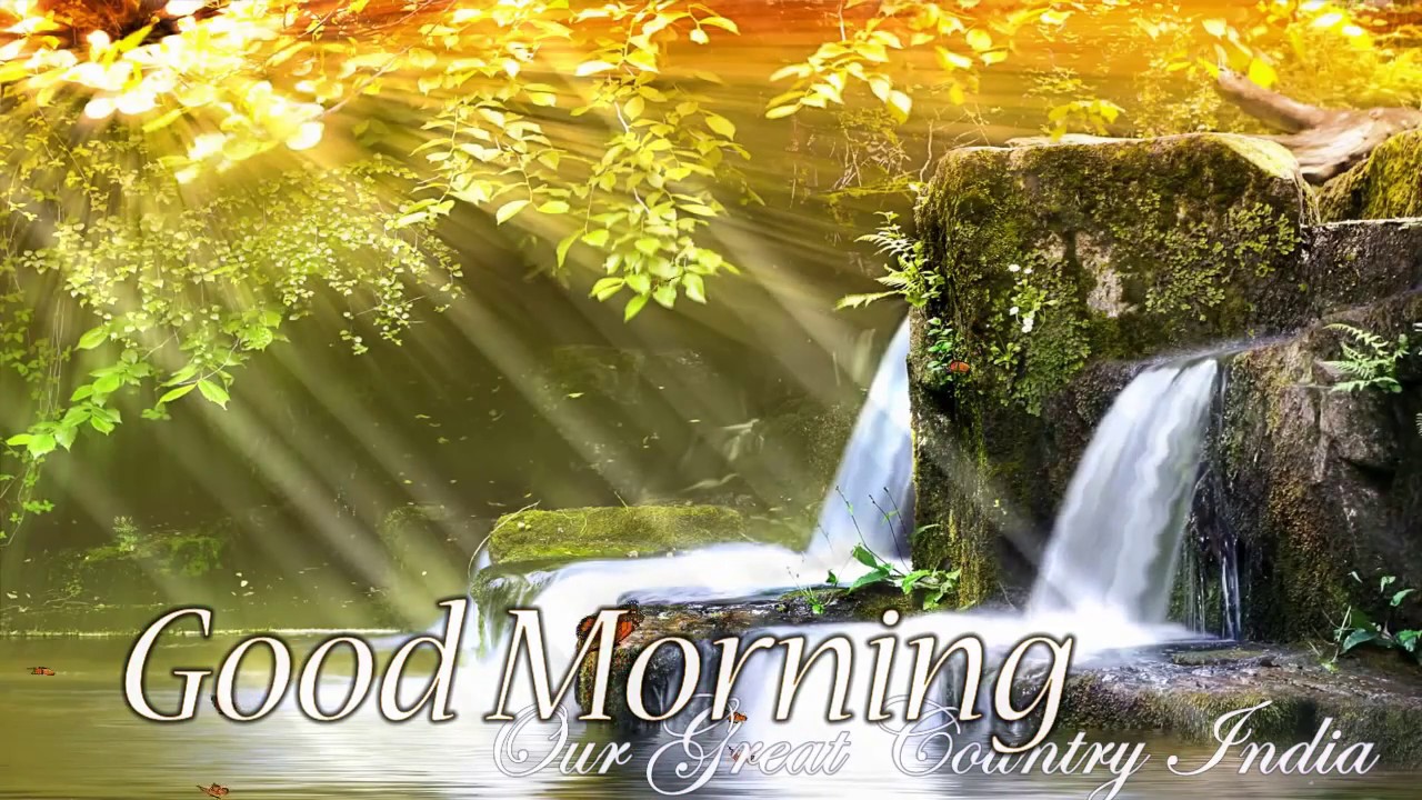 Good Morning Wallpaper Video Download - Waterfall Beautiful Nature Background , HD Wallpaper & Backgrounds