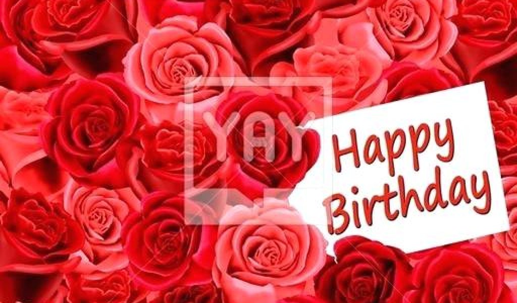 Red Roses Wallpaper Together With Happy Birthday On - Bday Wishes With Roses , HD Wallpaper & Backgrounds