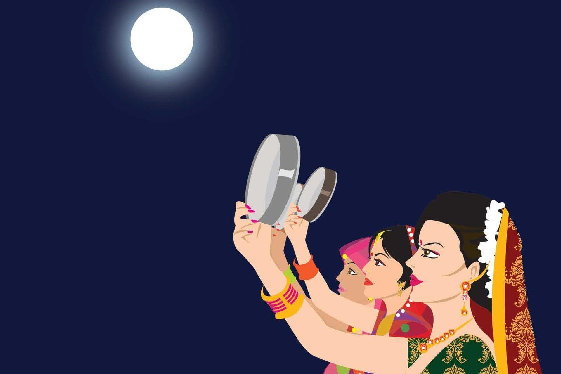 Karwa Chauth Animated Hd Pictures-1024x683 - Karwa Chauth Photo Frame , HD Wallpaper & Backgrounds
