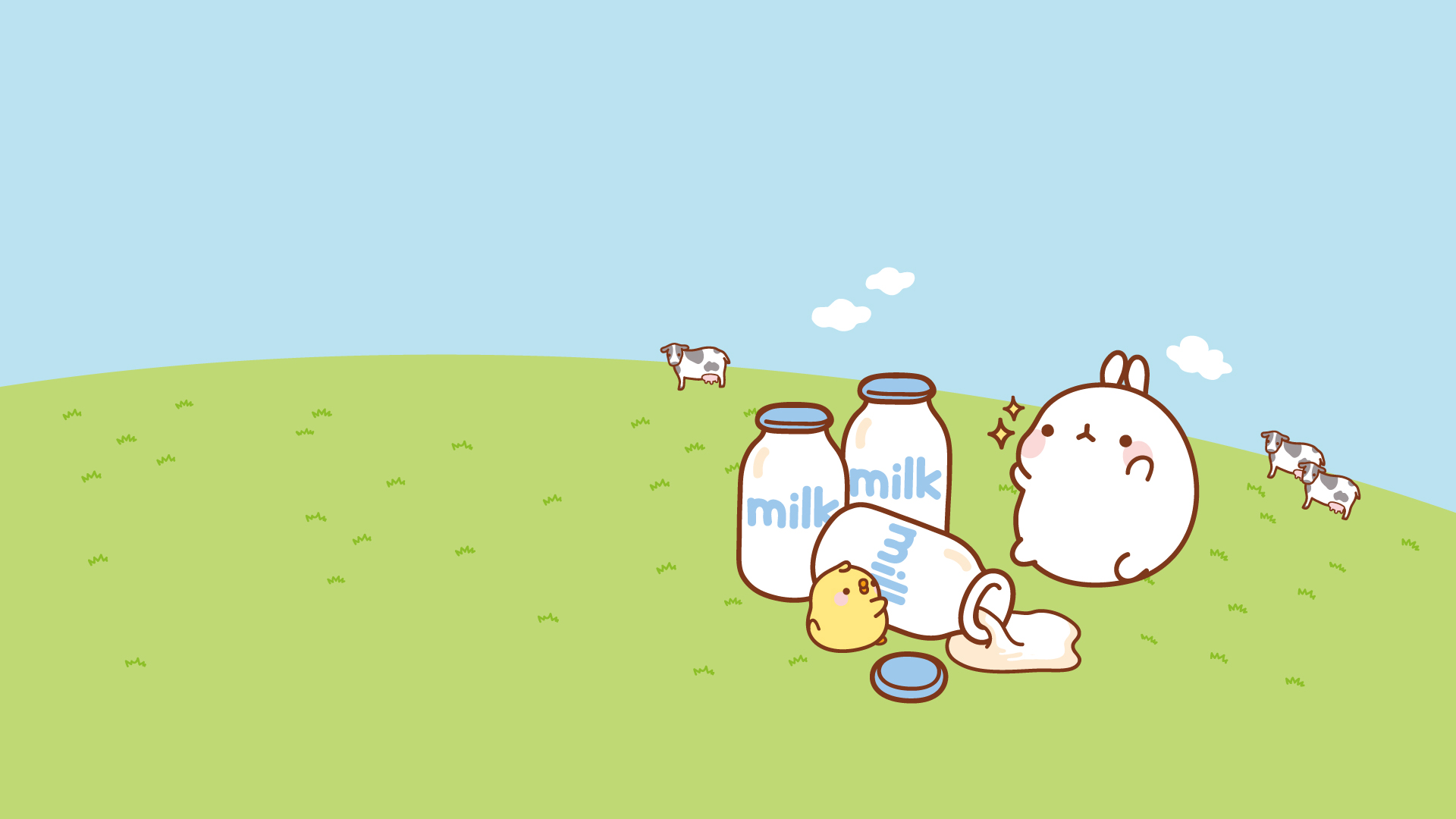 Cute Mo Lang Wallpaper Desktop - Desktop Background Molang , HD Wallpaper & Backgrounds