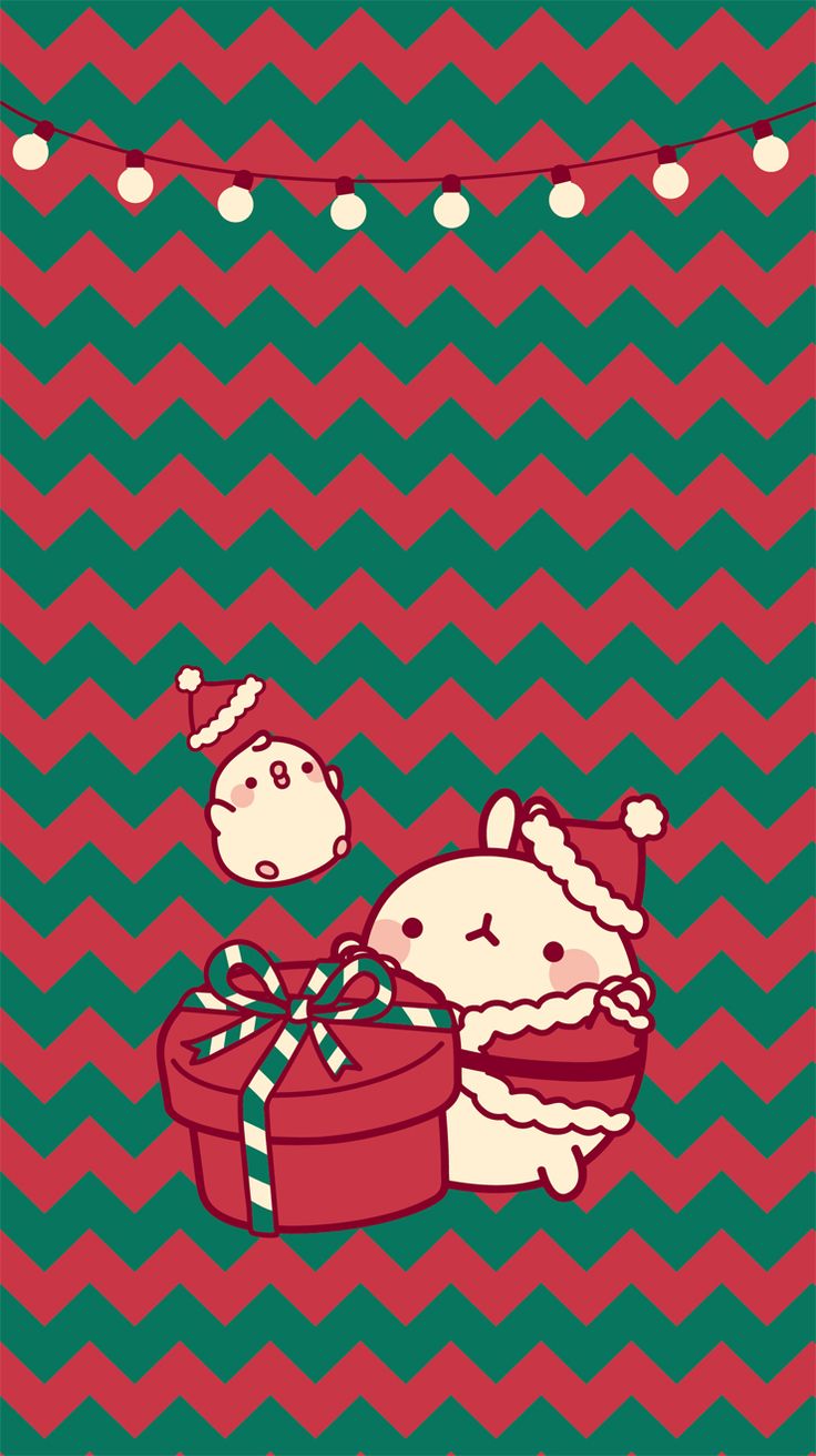 Kawaii - - Molang Christmas Wallpaper Iphone , HD Wallpaper & Backgrounds