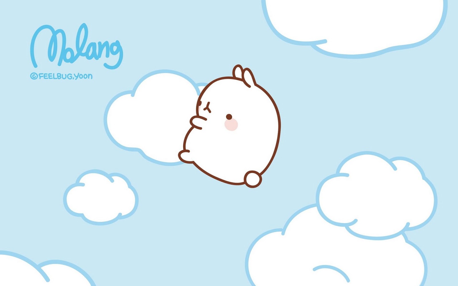 Wallpapers Molang Vol - Molang Blue , HD Wallpaper & Backgrounds