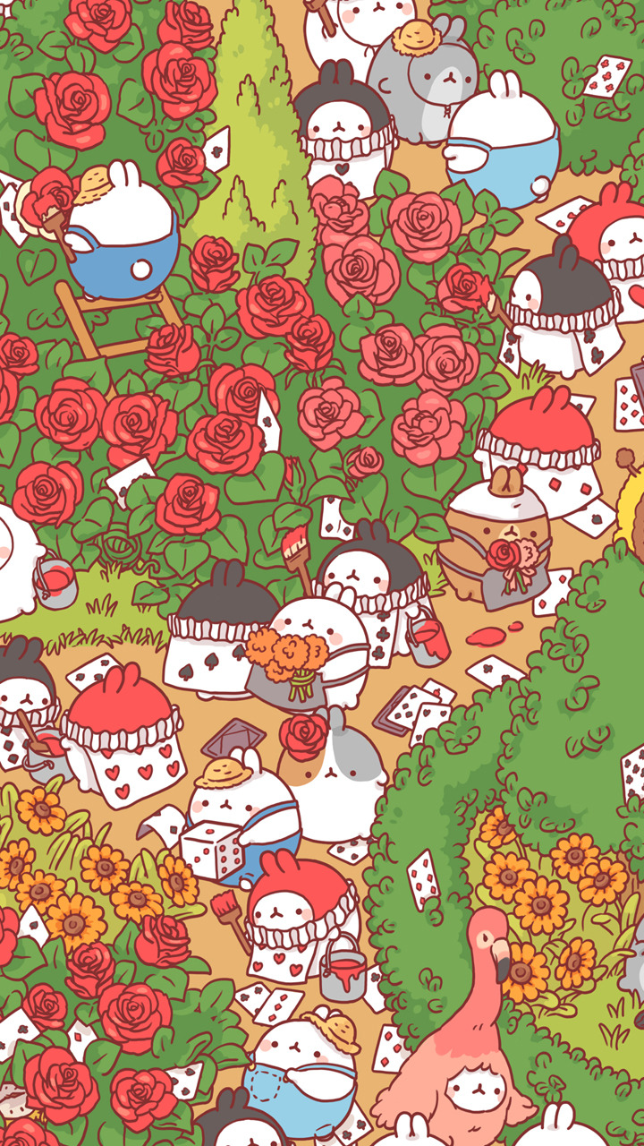 Molang Wallpaper ♡ [ Source ] - Molang Wallpaper Alice In Wonderland , HD Wallpaper & Backgrounds