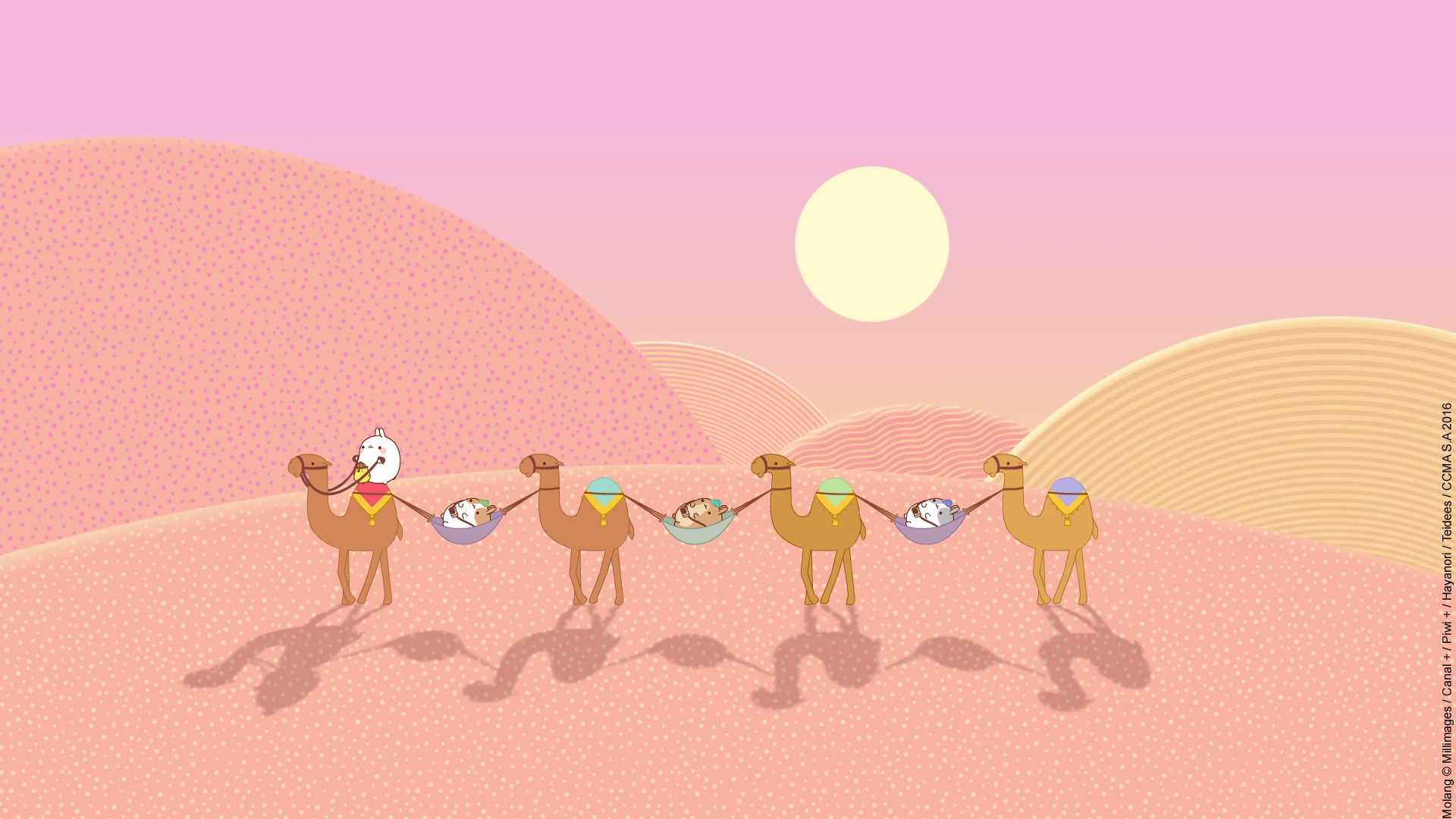 1 - Molang Camel Ride Cartoon , HD Wallpaper & Backgrounds
