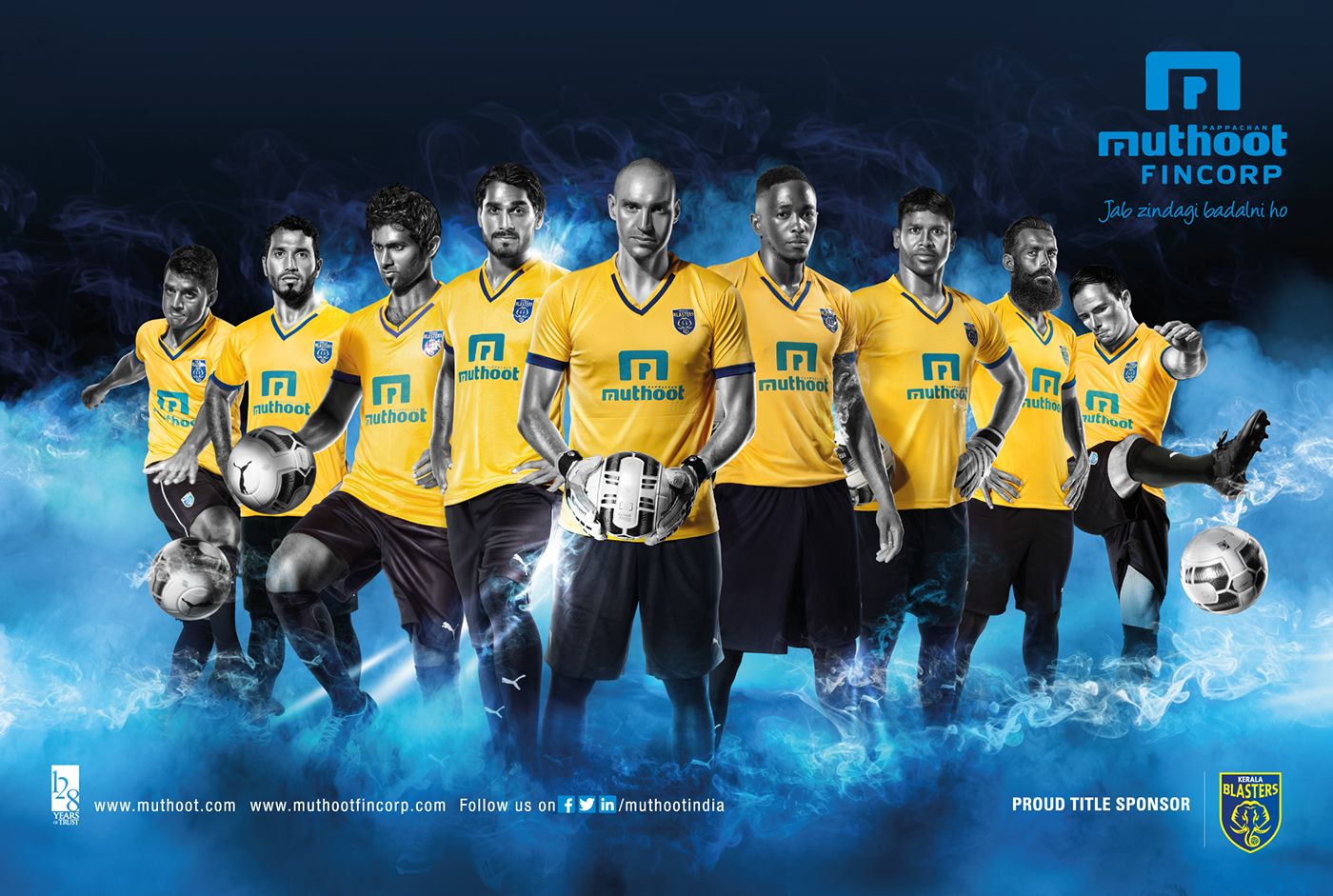 Muthoot-kerala Blasters Indian Super League On Behance - Muthoot Fincorp Kerala Blasters , HD Wallpaper & Backgrounds