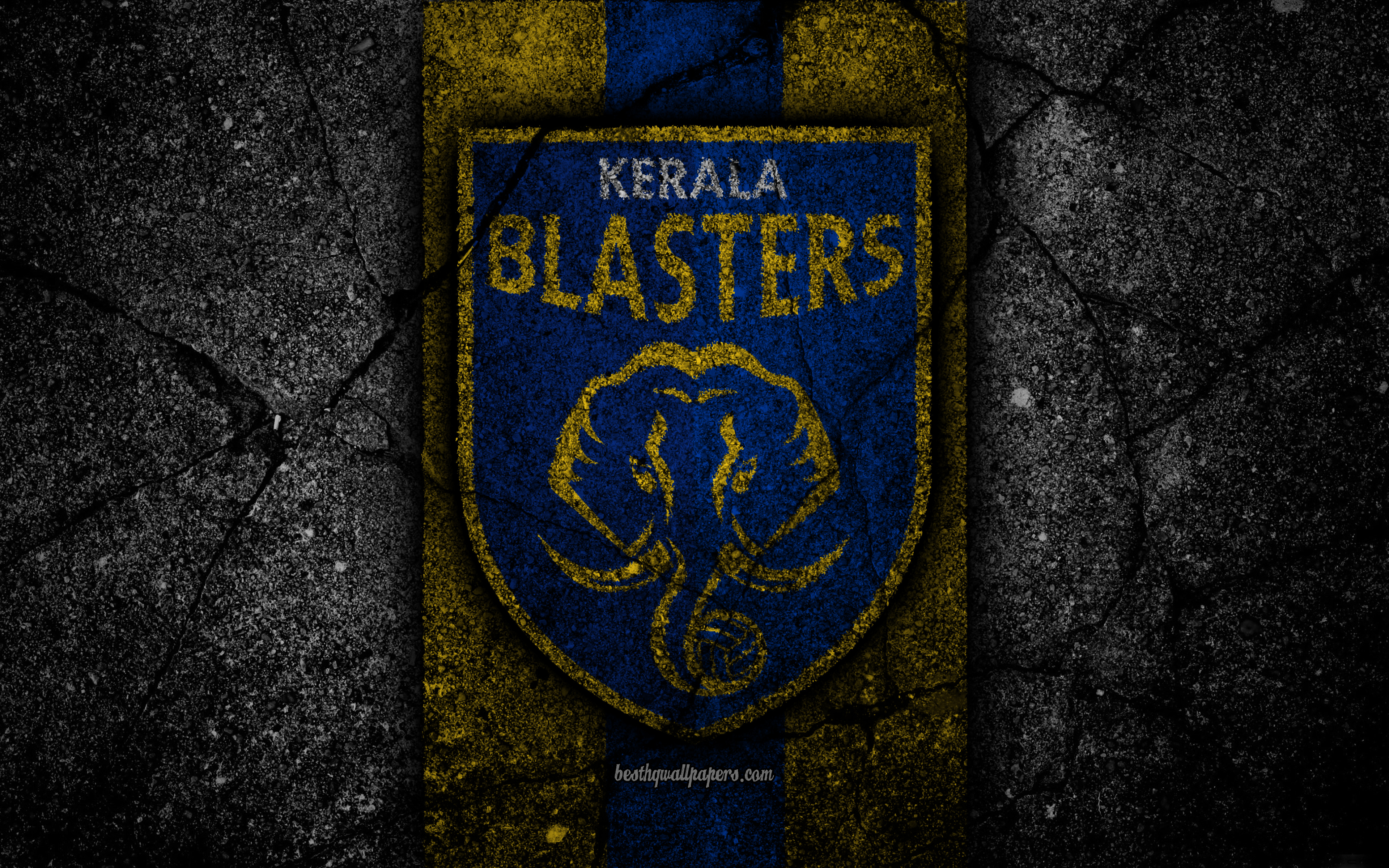 Fc Kerala Blasters, 4k, Isl, Logo, Indian Super League, - High Resolution Cubs Logo , HD Wallpaper & Backgrounds