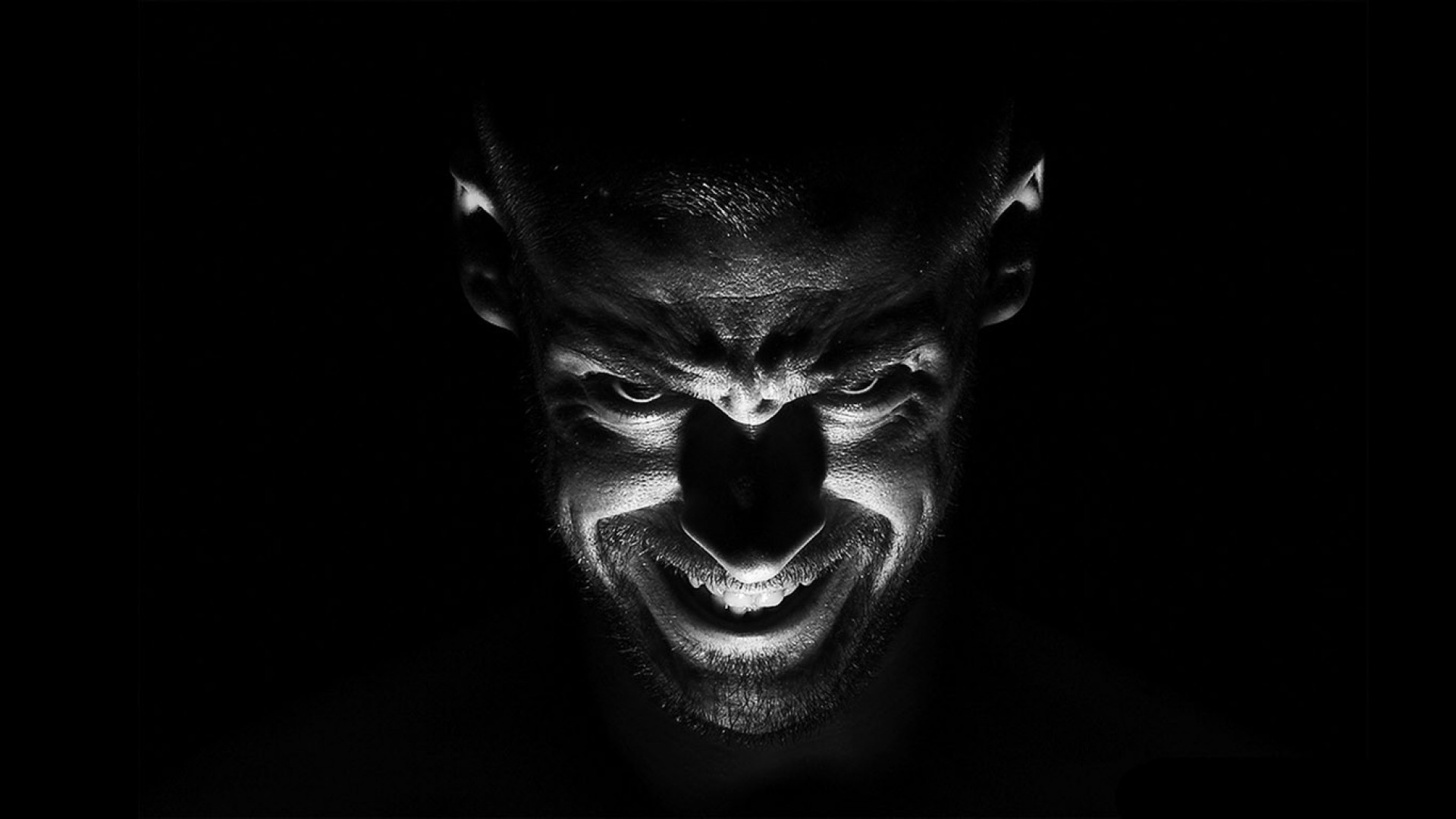 Black And White Demon Portrait Photography Wallpapers - Demon Black And White , HD Wallpaper & Backgrounds