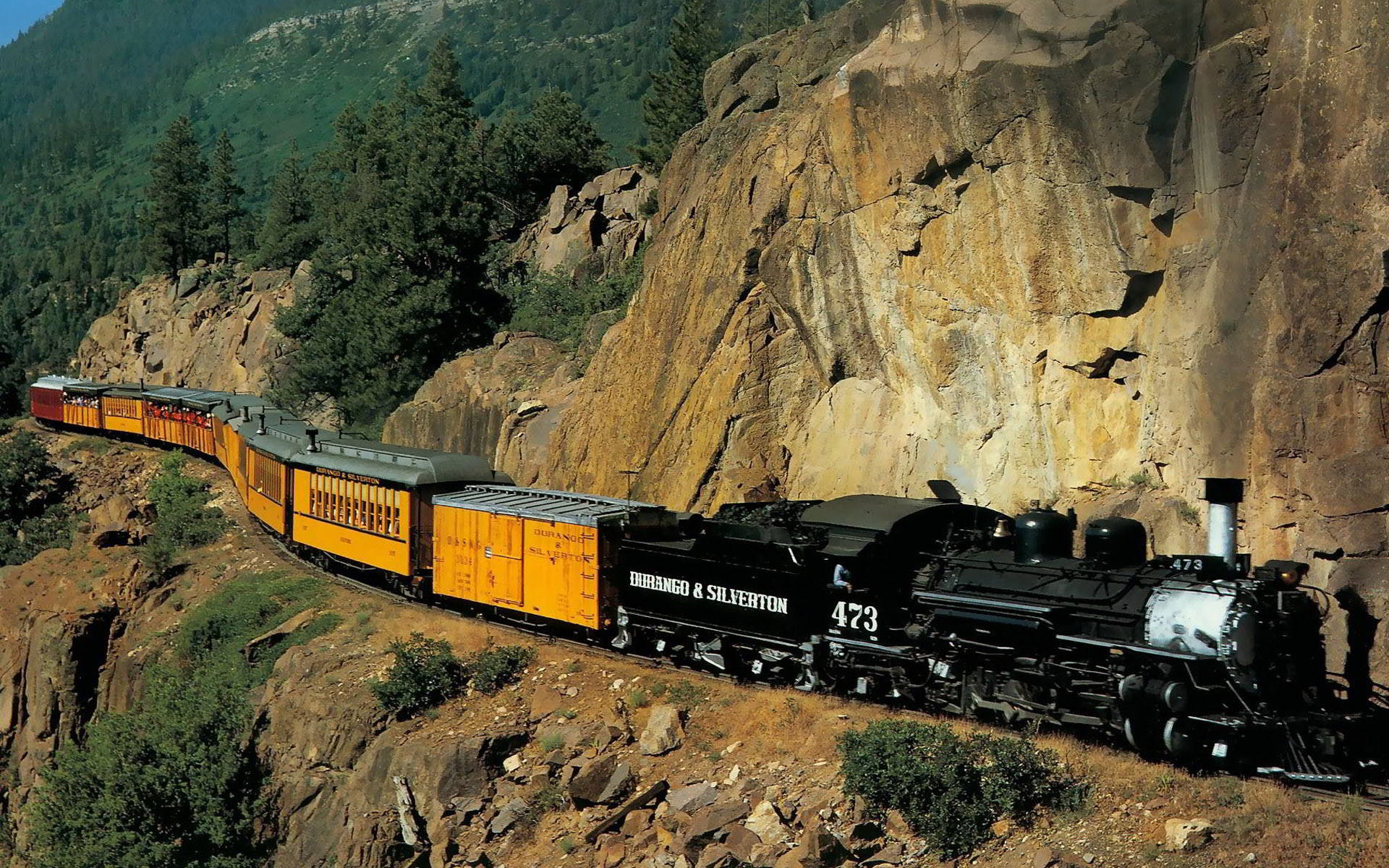 Acantilado, Tren, Vapor, Mountain, Transportation, - Train On A Mountain , HD Wallpaper & Backgrounds