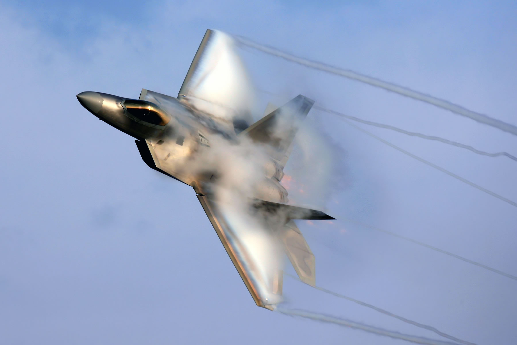 F22 Raptor With Vapor - F 22 Raptor Supersonic , HD Wallpaper & Backgrounds