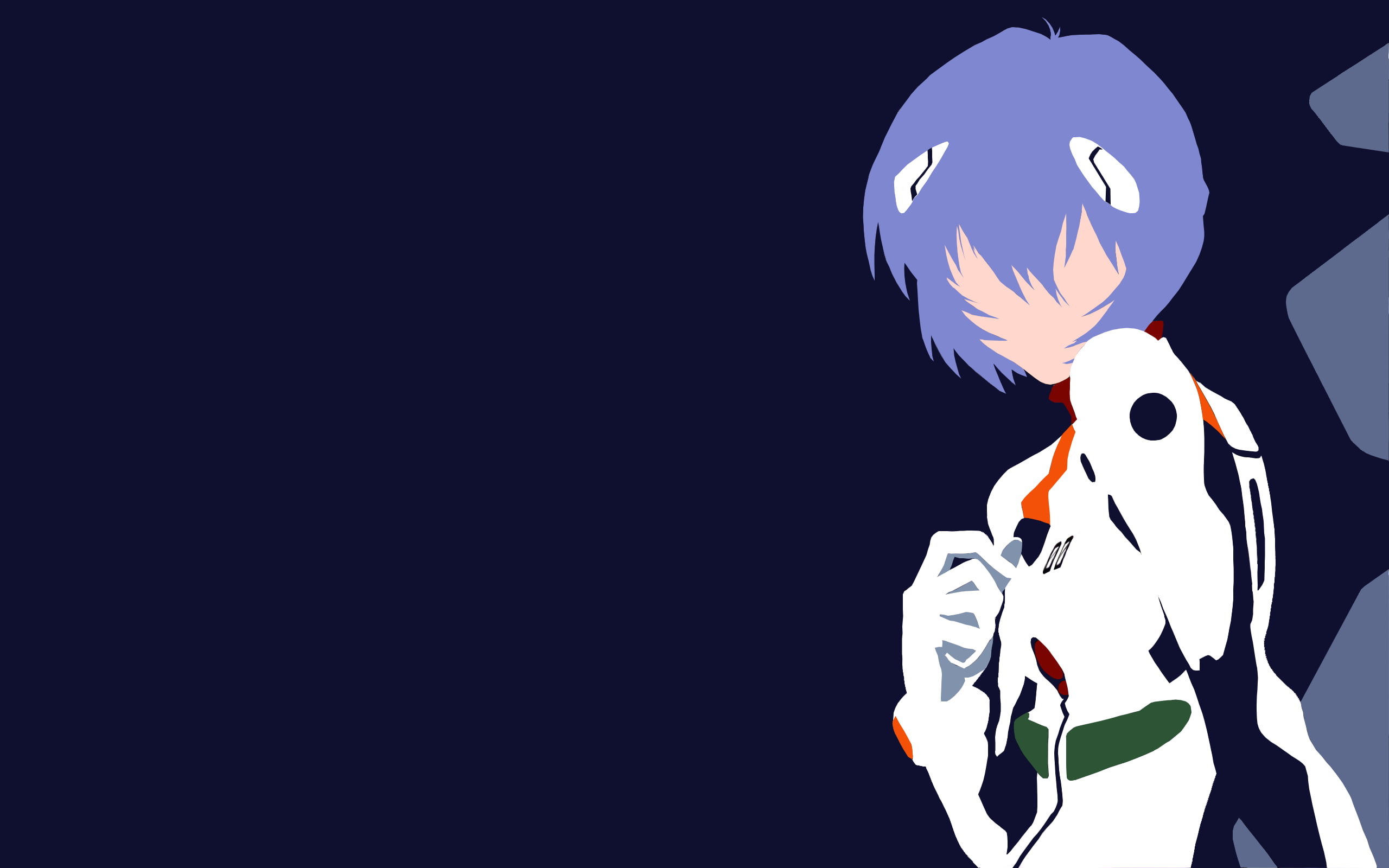 Purple Haired Person Illustration, Ayanami Rei, Minimalism, - Rei Ayanami Wallpaper Minimalist , HD Wallpaper & Backgrounds