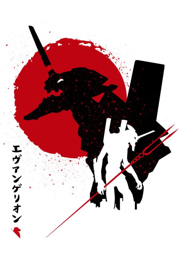 Displate Poster Longinos Eva - Japanese Style Godzilla Art , HD Wallpaper & Backgrounds